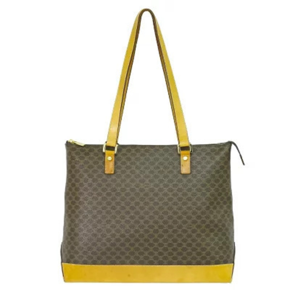 Celine Macadam Shoulder Bag Tote Brown